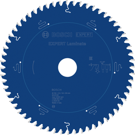 Bosch EXPERT laminaatlõikuri ringsae tera, läbimõõt 216 mm.
